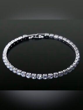 💎 New Non Tarnish Stainless Steel & Cubic Zirconia Tennis Bracelet